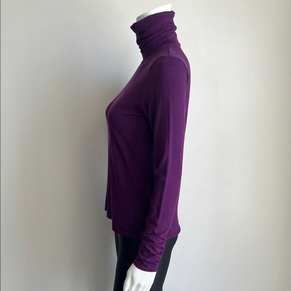 Eileen Fisher Fine Jersey Scrunch Neck Top - XXS - Picture 3 of 5